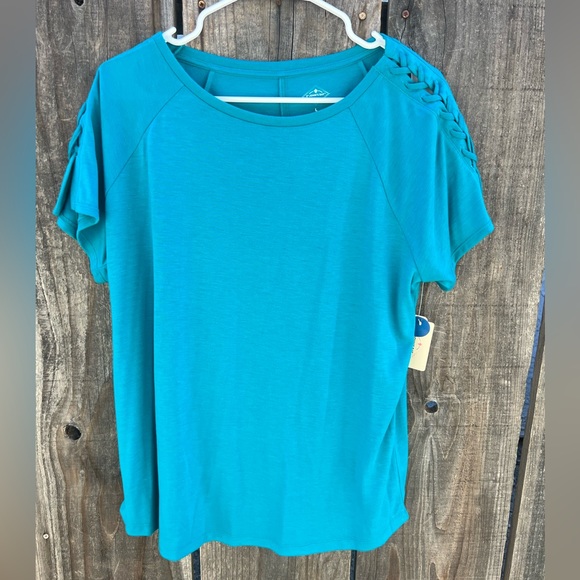 NWT St. John’s Bay braid sleeve top - Picture 1 of 5